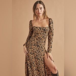 Reformation Sigmund Dress in blitz (animal) print size 4 *worn once*